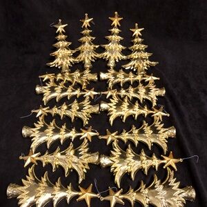 Vintage Gold Christmas Tree Shaped Ornaments